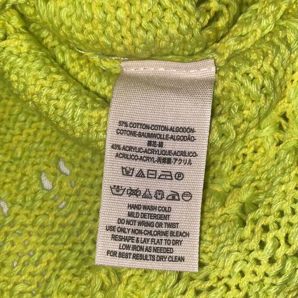 Free People Hot Tropics Pullover Sweater Limelight Combo M - Picture 11 of 12